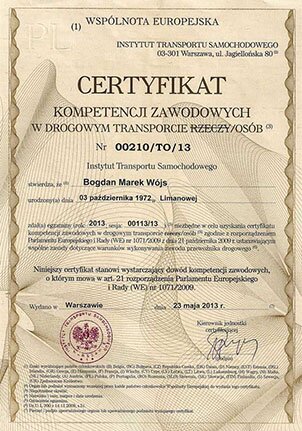 Licencja na transport osób