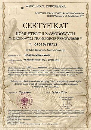 Licencja na transport rzeczy